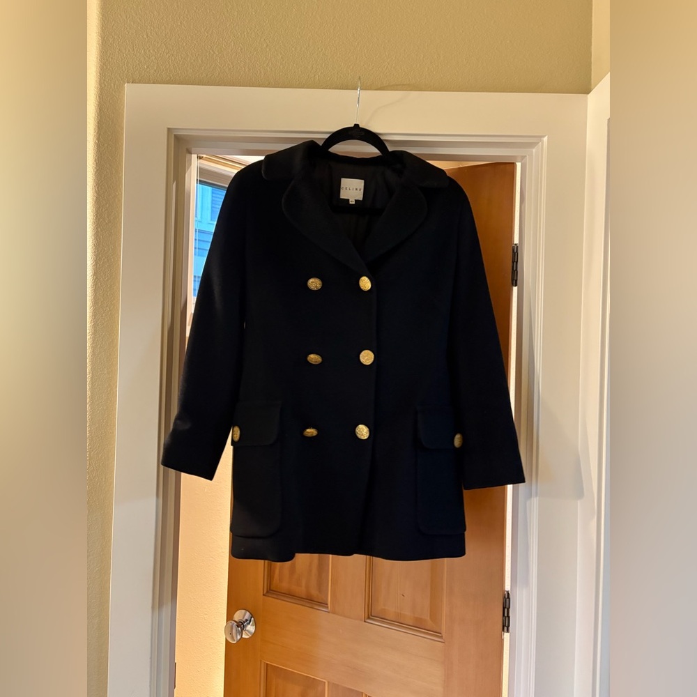 Celine Black Double-Breasted Coat